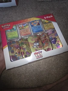 Pokemon 151 Costco 5 Pack Mini Tin Box *10 Packs Inside* Scarlet & Violet - Picture 1 of 5