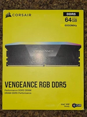 ✔ CORSAIR VENGEANCE RGB 64GB (2x32GB) 6000 (INTEL XMP) DDR5 (CMH64GX5M2B6000C38) - Image 1 of 4
