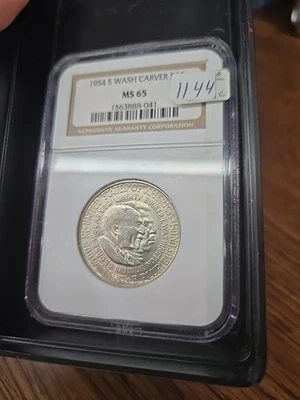 1954-S WASHINGTON CARVER COMMEMORATIVE HALF DOLLAR NGC MS65 - Image 1 of 2