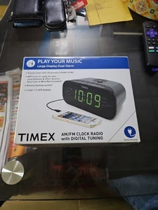Timex T231G AM/FM Dual Alarm Clock Radio with 1.2-Inch Red Display and Line-In - Picture 1 of 7