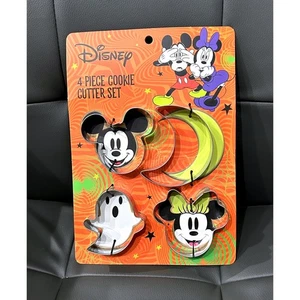 Disney Halloween Cookie Cutters 4 Piece Set Mickey Minnie Ghost Moon Baking Gift - Picture 1 of 4