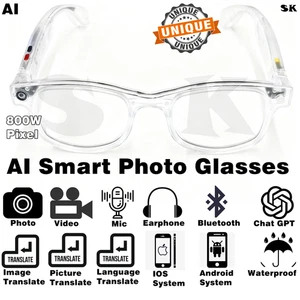 Cámara AI Idioma Traductor Inteligente Gafas Auriculares 144+ Idiomas Traducción - Imagen 1 de 19