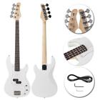 Fashion White Full Size 4-String Electric Bass Guitar Burning Fire Style
