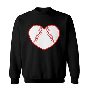 Baseball Heart - Love Sports Fan Seams Valentine's Day Toddler Crewneck Sweater - Picture 1 of 8