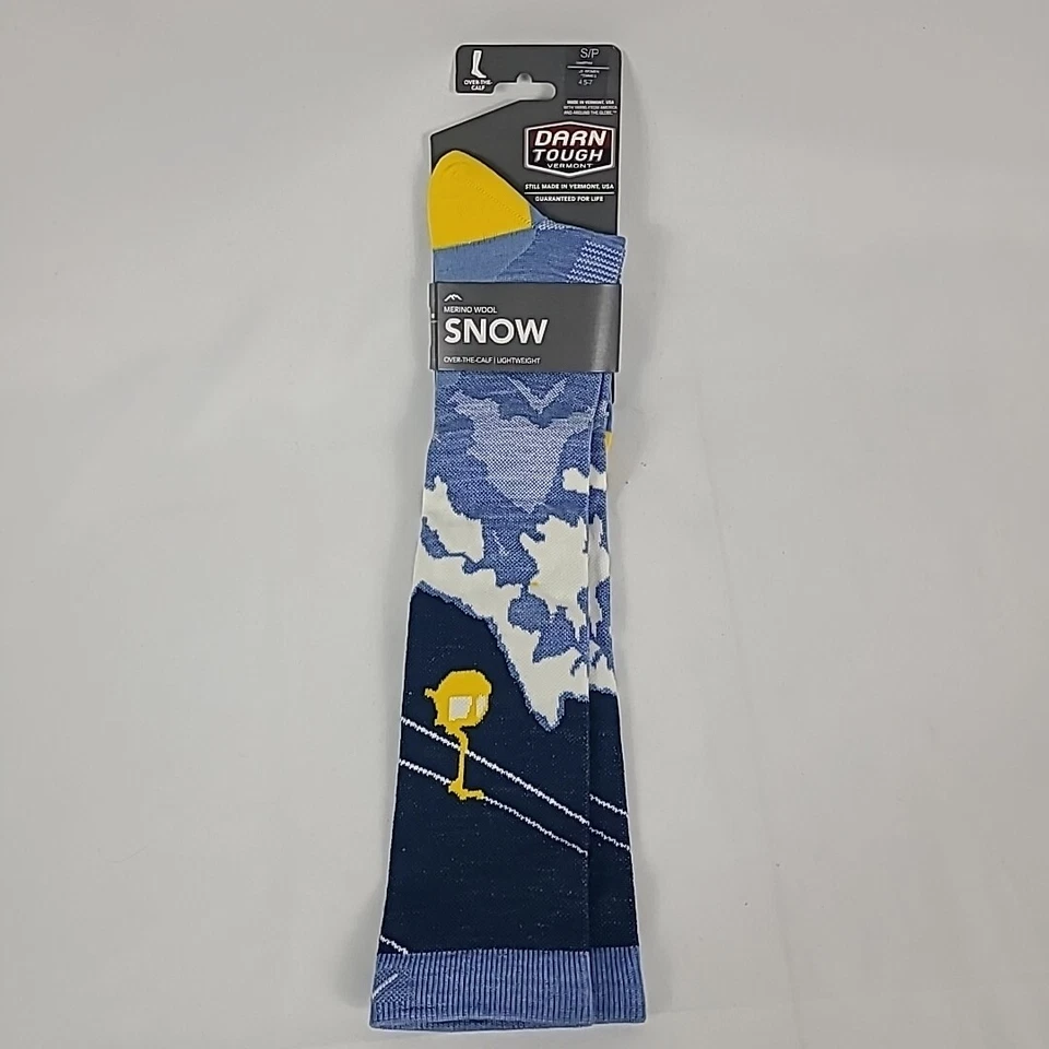 NEW Darn Tough Women's SNOW Over The Calf Socks Blue Merino Wool Sz S (4.5-7) - Image 1 of 4