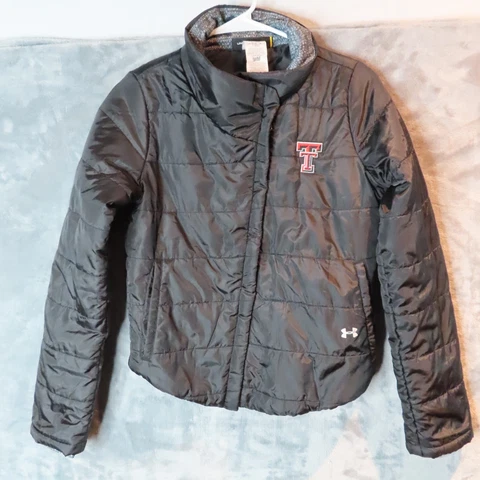 TEXAS TECH Red Raiders Jacket Womens XS Black Under Armour ColdGear Puffer Coat Cover