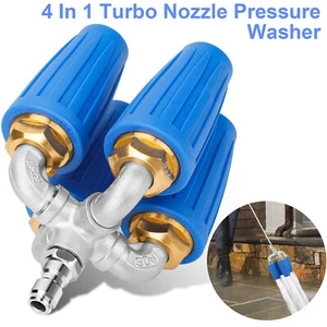 4000PSI High-Pressure Washer Rotating Four Turbo Nozzle 1/4" Quick Connector - Picture 1 of 8