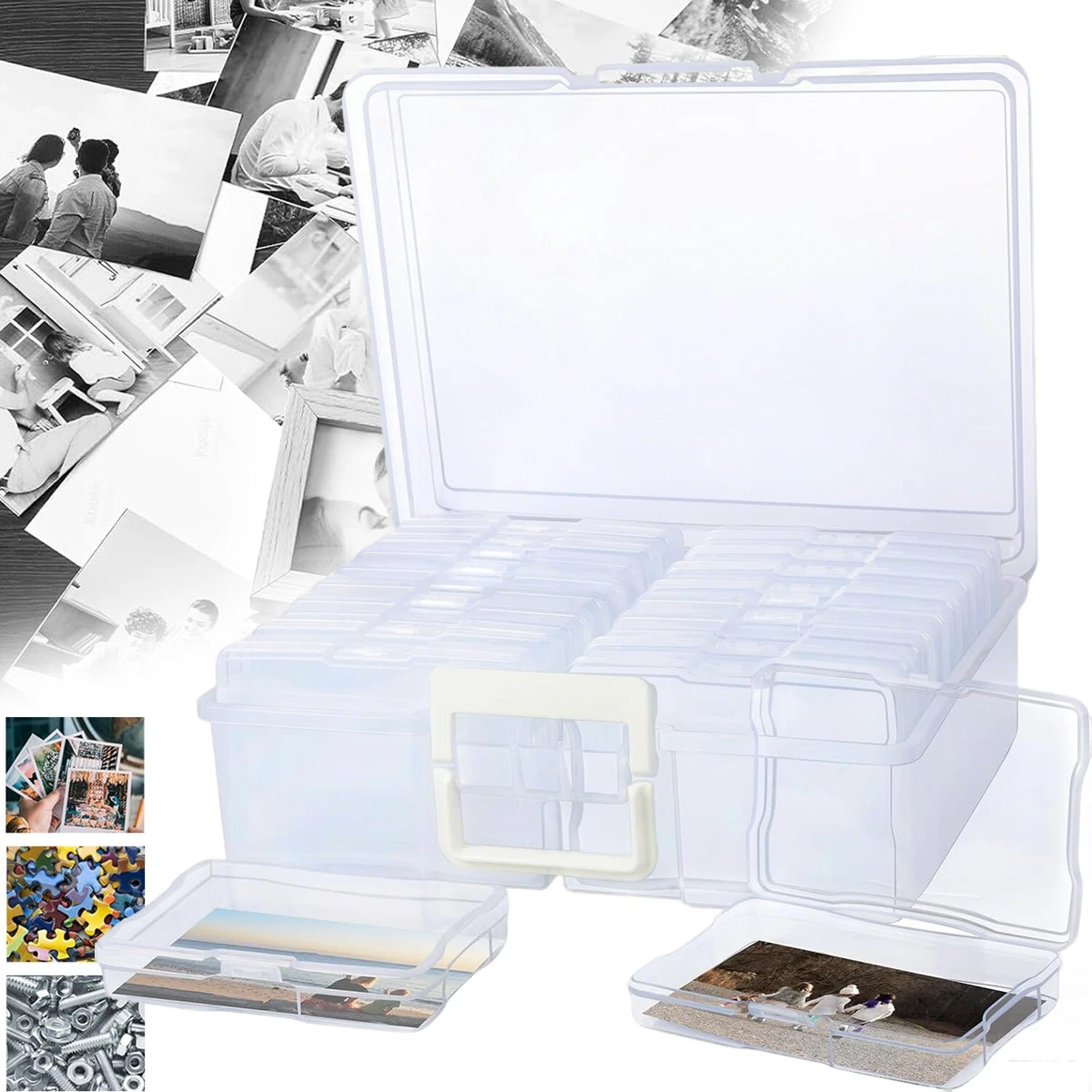 Produktbild von 3 Stück Fotoaufbewahrungsboxen Für 4 "x 6" Fotoetui,2-Fach
