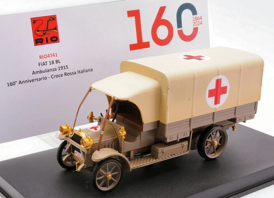 Coche A Escala 1:43 RIO FIAT 18 BL AMBULANZA 1915 Cruz Roja Italiana - Imagen 1 de 1