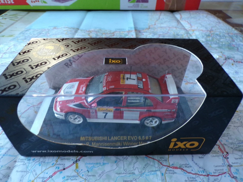 MITSUBISHI Lancer Evo  n°7  Monté Carlo 2001 Makinen IXO 1/43 en boite - Photo 1/1