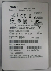 HGST HUSSL4040BSS600 400GB SSD 2.5" SAS SOLID STATE DRIVE 0B27397 - Picture 1 of 1