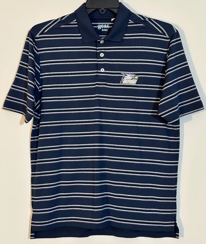 Georgia Southern Eagles Men's Polo Dress Shirt Size Medium Navy Blue Stripes GSU Cover