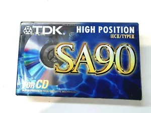 Cinta de casete en blanco TDK SA90 CROMADA tipo IECII posición ALTA - SELLADA NUEVA - Imagen 1 de 2