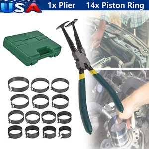 Auto Engine Piston Ring Compressor Tool Set with Plier and 14 Piston Rings - Bild 1 von 9
