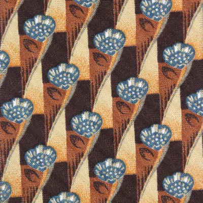 Impresionante corbata de seda Ermenegildo Zegna azul bella sobre fondo geométrico marrón tostado Foto 1 de 4