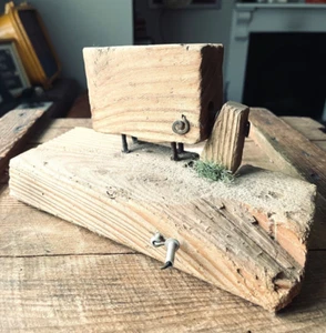 Artist Amanda Bates Wooden Grazing Sheep Automata- See Video! - Picture 1 of 13
