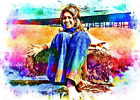 Olivia Newton-John Musician Celebrity 1/1 ACEO Fine Art Print By:Q