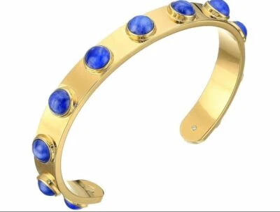 Brazalete Kate Spade New York Tag Along Bisel Tono Dorado Piedra Azul Tono Dorado Foto 1 de 2