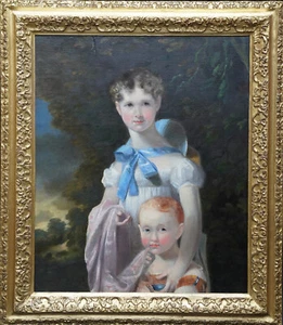 MARGARET SARAH CARPENTER att BRITISH 19th CENTURY ART PORTRAIT OIL PAINTING - Picture 1 of 16