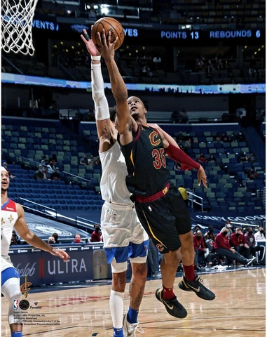 Isaac Okoro Cleveland Cavaliers Unsigned Lay Up vs New Orleans Pelicans Photo Cover