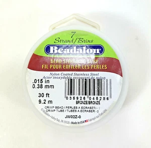 Beadalon 7 CADENA DE ALAMBRE .015 hilos acero inoxidable BRONCE 30 pies carrete flexible - Imagen 1 de 3