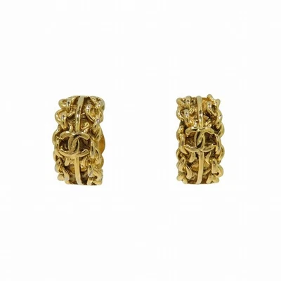 Pendientes de aro vintage Chanel Coco Mark para mujer envío gratuito [usados] Foto 1 de 4