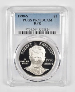 PR70 1998-S RFK Commemorative Silver Dollar PCGS Blue Label *5949 - Picture 1 of 5