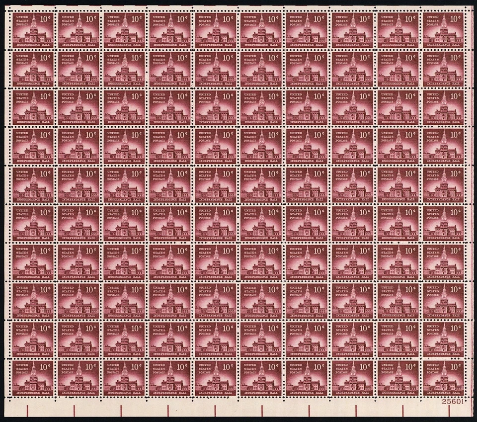 1044, Mint VF NH 10¢ Fresh Sheet of 100 Stamps * Stuart Katz - Image 1 of 1