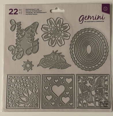Juego de 22 troqueles Gemini Papercraft artesanos compañero feliz cumpleaños corazones flor Foto 1 de 3