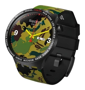 SWATCH x BAPE® BIG BOLD TOKYO City Limited Camouflage Pattern Quartz Wristwatch - Foto 1 di 24