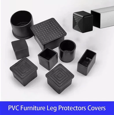 Square PVC Rubber Furniture Base Restoration Pipe Table Legs Protection Mat 40-60mm - Image 1 of 4