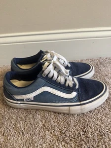 Vans Old Skool Pro Blue Men’s Size 7.5 Women’s 9 Classic Skate Sneaker Canvas - Picture 1 of 8