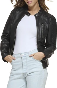 Levi's Women's Faux Leather Motocross Racer Jacket (Standard and Plus) - Picture 1 of 7