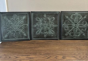 Southern Living at Home Patina Square Wall Art Metal Tiles 14x14-set of 3 - Picture 1 of 7