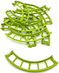 Lego 10 New Lime Trains Track Roller Coaster Curve 90 degrees 3 Bricks Elevation - Picture 1 of 1