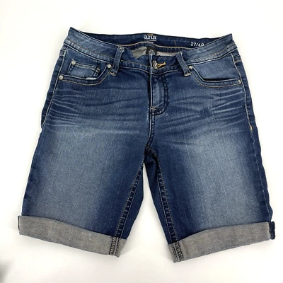ANA Bermuda Jean Shorts Size 4P Petite 27 Cuffed Inseam 9" Modest Mom Summer - Image 1 of 3