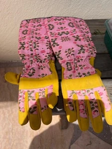 Leather Long Gardening Gloves for Women, Long Sleeve Pink-large - Picture 1 of 7