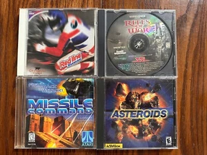 4PC Games: Redline Racer, Missile Command, Asteroids, Rites Of War Cd Rom - Imagen 1 de 2