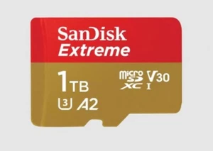Karta pamięci SANDISK EXTREME microSDXC 1 TB 190/130 MB/s A2 C10 V30 UHS-I U3 - Zdjęcie 1 z 1
