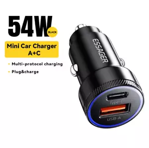 Essager 30W 45W USB Car Charger Quick Charge4.0 QC PD 3.0 SCP 5A USB Type C 2025 - Picture 1 of 8