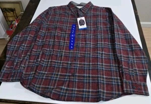Mens Large Red And Gray Flannel shirt NWT - Picture 1 of 1