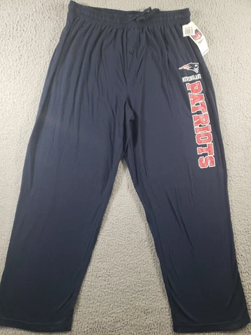 New England Patriots Men's Size Large Pajama Pants NFL Blue Stretch Cotton Soft Cover
