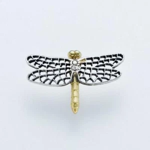 Japanese Traditional Handicraft by Ken Izumi (Pin-brooch) (Tiny Dragonfly) (T-2) - Picture 1 of 6