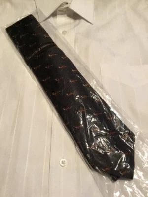Black Brown 100% Silk Men's Tie Foto 1 de 4