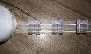 Automatik Faltenband 1:2 ( 2er Falte ) Transparent 5cm breit , Gardinenband ,NEU - Bild 1 von 1