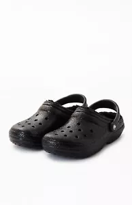 Zoccolo donna Crocs nuovo con scatola classico foderato glitter taglia 6 uomo taglia 4 nero - Foto 1 di 12