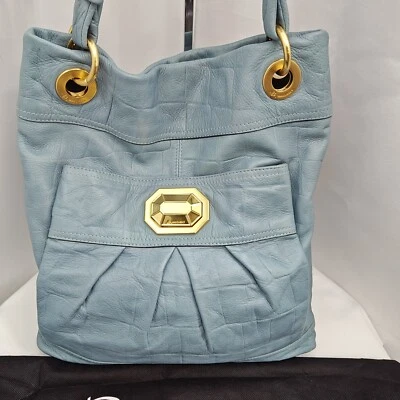 Bolso de hombro B Makowsky de cuero azul aciano con doble asa Foto 1 de 4