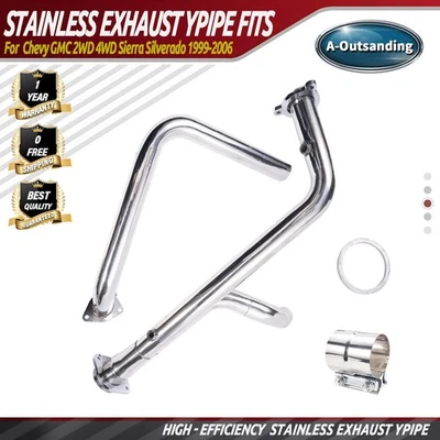 Tubo de escape de acero inoxidable para Chevy GMC 2x4 4x4 Sierra Silverado 1999-06 GM641242 Foto 1 de 4
