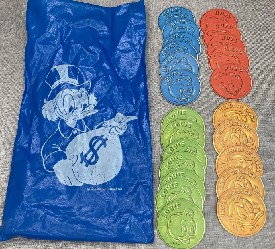 De colección Walt Disney Tío Scrooge Bolsa de Dinero Juego Piezas Y Bolsa NO COMPLETA Foto 1 de 4
