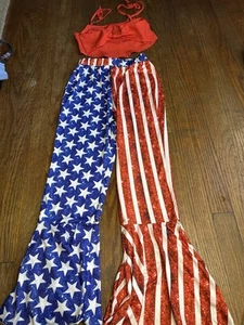 Girls Red White And Blue Pants And Top Outfit Size 12Y - Picture 1 of 5